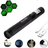 Tactical Pointer High Power USB Rechargeable Pen Flashlight GreenRed Sight Pointer Adjustable Focus