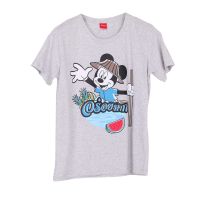 Josilins เสื้อยืด ผู้หญิง ลิขสิทธิ์ Mickey Go Thailand ลายผลไม้    เสื้อคอกลม แขนสั้น  ชุดอยู่บ้าน สีเทา