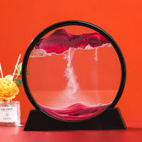 712inch Moving Sand Art Picture Round Glass 3D Deep Sea Sandscape In Motion Display Flowing Sand Frame Sand Painting Art