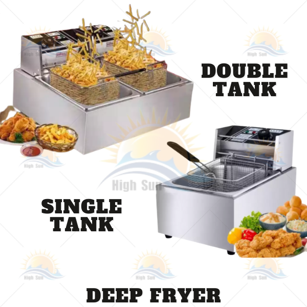 Electric Deep Fryer Single Tank 6L / OR Double Tank 12L With Double ...