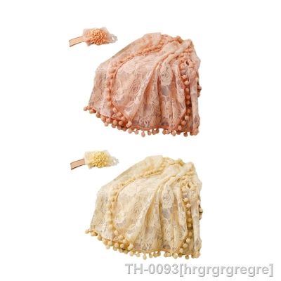 ✻ hrgrgrgregre Envolva o cobertor com borla para bebê adereços fotografia rosa flor Headband recém-nascido Foto Posando Acessórios