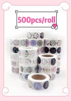 สติ๊กเกอร์ ขอบคุณ 500ดวง/ม้วน thank you sticker masking tape รางวัลเด็กดี เทปตกแต่ง เทปสี สติ๊กเกอร์ตกแต่ง อุปกรณ์เบเกอร์รี่