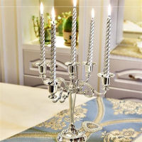 Hot Metal SilverGold Plated Candle Holders 7-Arms Stand Zinc Alloy High Quality Pillar For Wedding Portavelas Candelabra