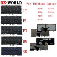 PT PO BR IT PL BG โปรตุเกสบราซิลเลี่ยนแบล็กไลท์แบ็คไลท์คีย์บอร์ดสำหรับ Lenovo Thinkpad X270 A275 X250 X260 X240 S แล็ปท็อป