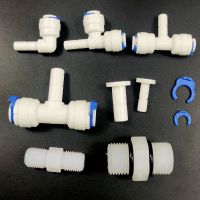 1/4 quot; 3/8 quot;OD Hose Quick Connectior 1/4 quot; Pipe Plug Elbow Tee Connector RO Water Reverse Osmosis Aquarium System Connector Fitting