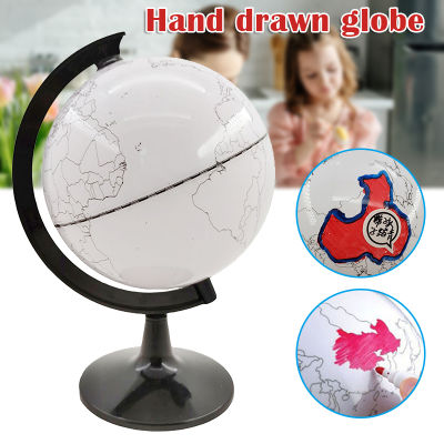 New Hot Paintable and Erasable Globe Model Plastic Erasing World Map Drawing lurian DIY Teaching Implement with 4 Brush