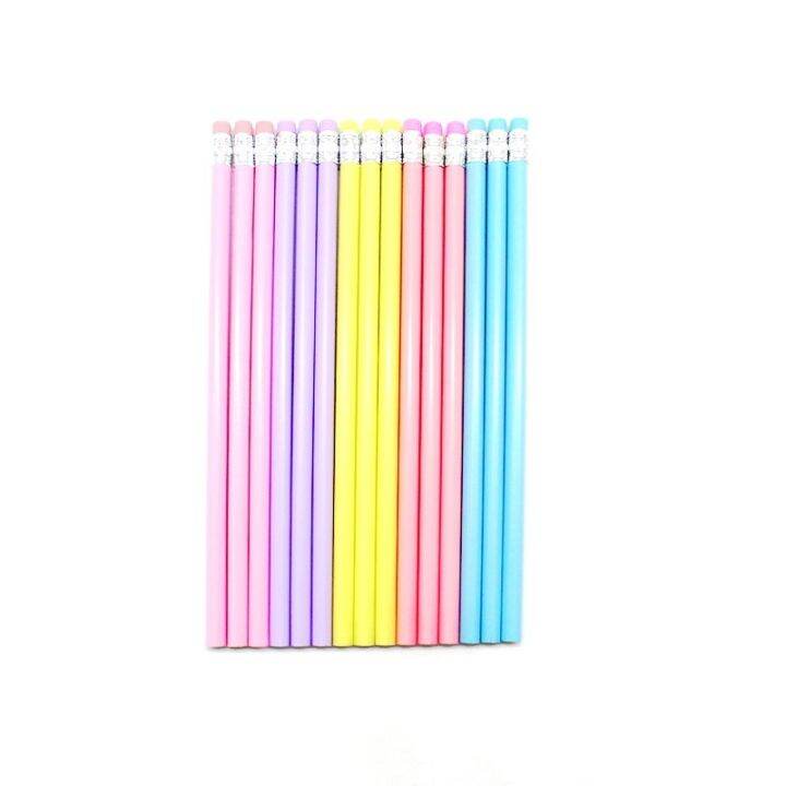 30-pcs-pencil-macarone-triangle-shiny-wood-rubber-head-sketch-drawing-pen-office-learning-stationery-hb-pencil-school-supplies