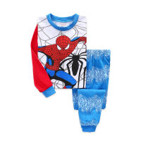 [สต็อก] Spidermans Homewear 100% ผ้าฝ้าย2-7Y เด็กเสื้อยืด + กางเกงขาสั้นฤดูใบไม้ผลิฤดูใบไม้ร่วง2ชิ้นเด็กแขนยาวเซ็ตชุดนอน