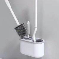 ▦◆❅ 3 In 1 White Toilet Brush Silicone Wall Mounted Rack TPR Nylon Detailed Cleaning Brush Gap Cleaner WC Bath Bathroom Accessories