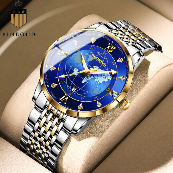 Binbond Men Watch Top Quailty Luxury Stainless Steel Waterproof