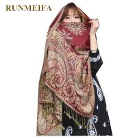 {Warm scarf}RUNMEIFA 2019ผู้หญิงที่สง่างามแคชเมียร์ Pashmina ผ้าพันคอแฟชั่นพิมพ์ดอกไม้ผ้าคลุมไหล่ห่อ F Oulard หญิงฮิญาบขโมยผ้าพันคอขนาดบวก