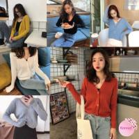 ?Korean Fashion?เสื้อไหมพรมคาร์ดิแกน 6 สี ผ้านิ่ม ยืดได้เยอะ สไตล์เกาหลี เสื้อสีแดง