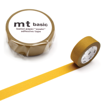 mt matte mustard MT01P528 เทปตกแต่งวาชิ ลาย สีเหลืองมัสตาร์ดด้าน แบรนด์ KAMOI mt masking tape ประเทศญี่ปุ่น