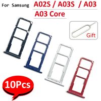 10Pcs/Lot，Original SIM Card Slot Chip Tray Holder Repair Part For Suitable For Samsung Galaxy A02S A03S A03 Core Mobile Phone Adapter + Pin