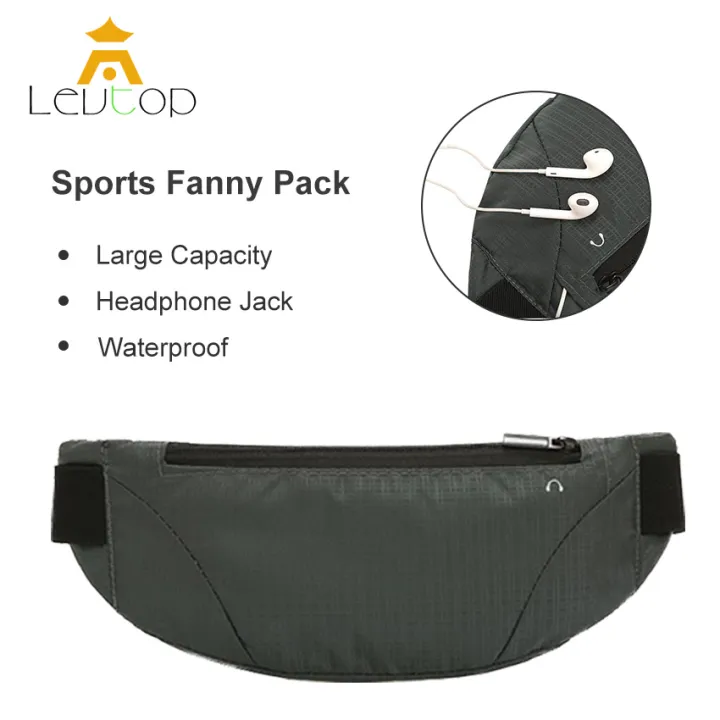 LEVTOP Sports Waist Packs Running Belt Sport Pouches Waist Belts Cross Body Bag Chest Bag Adjustable Running Pouch Waterproof Money Phone Waist Fanny Pack with Earphone Jack for Workouts Sports Outdoo