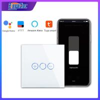 QSR STORE Bingoelec Smart Dimmer Switches Wifi Control Led White Black Gold Glass Panel Support Tuya Google Life App