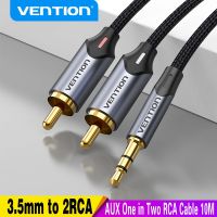 Vention kabel RCA kabel 3.5mm ke 2RCA Splitter RCA Jack 3.5 kabel Audio RCA untuk Smartphone Amplifier Home Theater AUX kabel RCA