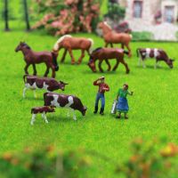 36pcs/72pcs HO Scale 1:87 Well Painted Farm Animals Cows Horses Figures Shepherd AN8706 Layout