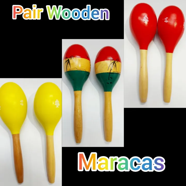 Pair Wooden Maracas/Rumba Rattle Shakers Lazada PH