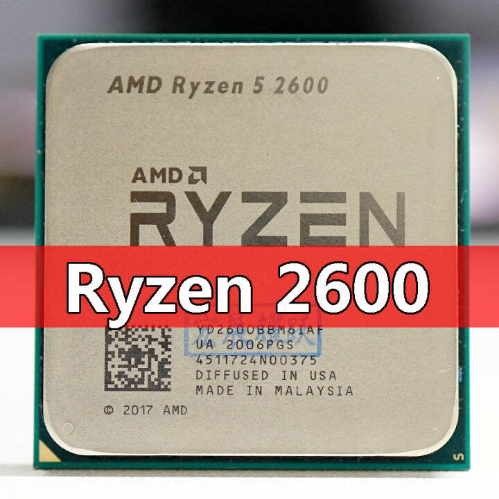 AMD Ryzen 5 2600 R5 2600 3.4 GHz Six-Core 65W CPU Processor ...