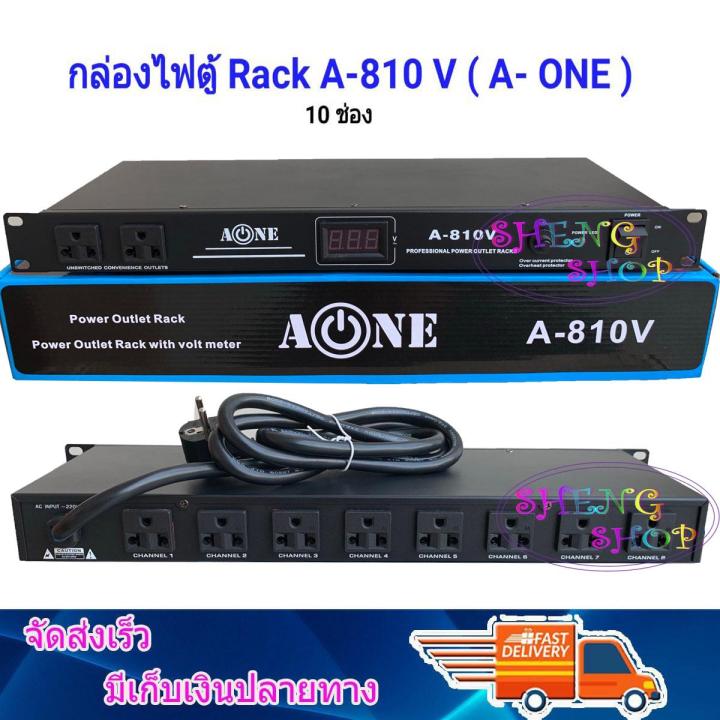 NEW ปลั๊กรางจ่ายไฟสำหรับติดแล็ค BREAKER OUTLET รุ่น A-ONE A-810V