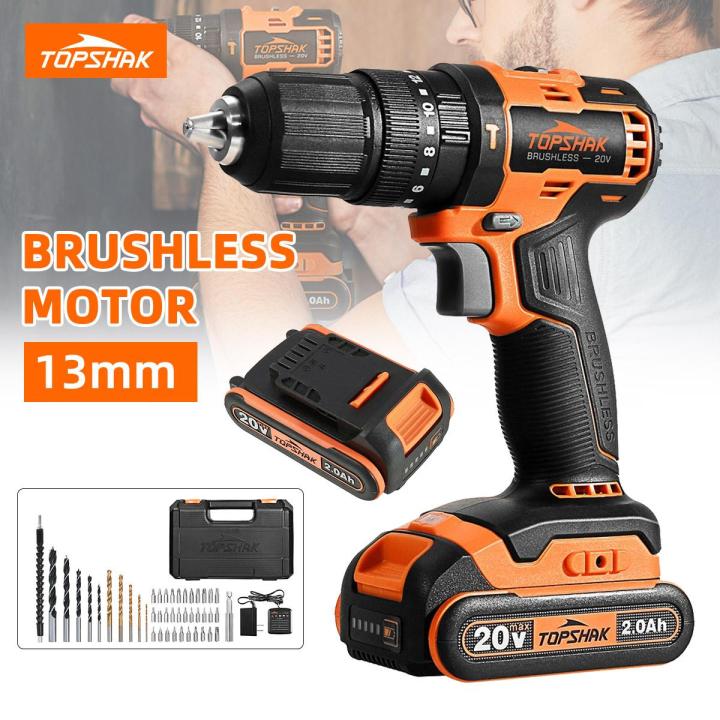 TOPSHAK TS-ED5 20V 13Mm Electric Drill 2 Gear Speed Electric ...