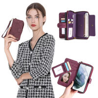 MEGSHI-04 Wallet Handbag PU Leather Phone Case For Samsung Galaxy M31 S8 S9 S10 S20 S21 Plus Ultra A20E A21S A40 A50 A71 S21FE