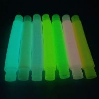 5Pcs Luminous Pop Tubes Sensory Fidget Toy Stress Relieve Toys Autism Anti Stress Plastic Bellows for Children Squeeze Gifts Toy