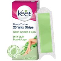 แผ่นแว็กซ์ขจัดขน Veet Waxstrips แว็กซ์สตริปส์ 1 กล่อง (20 แผ่น)