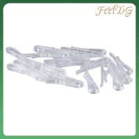 FEELDG 600Pcs พลาสติกทำจากพลาสติก คลิปจระเข้ รูปตัว U 1.50 "/38มม. คลิปพับได้ ประณีตประณีตประณีต กับฟัน คลิปเสื้อโปร่งใส เสื้อผ้าสำหรับเด็ก