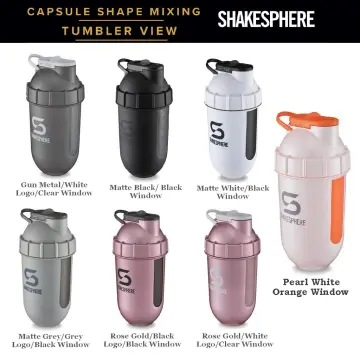 Shakesphere Tumbler View 700ml Pearl White - protein shaker with a