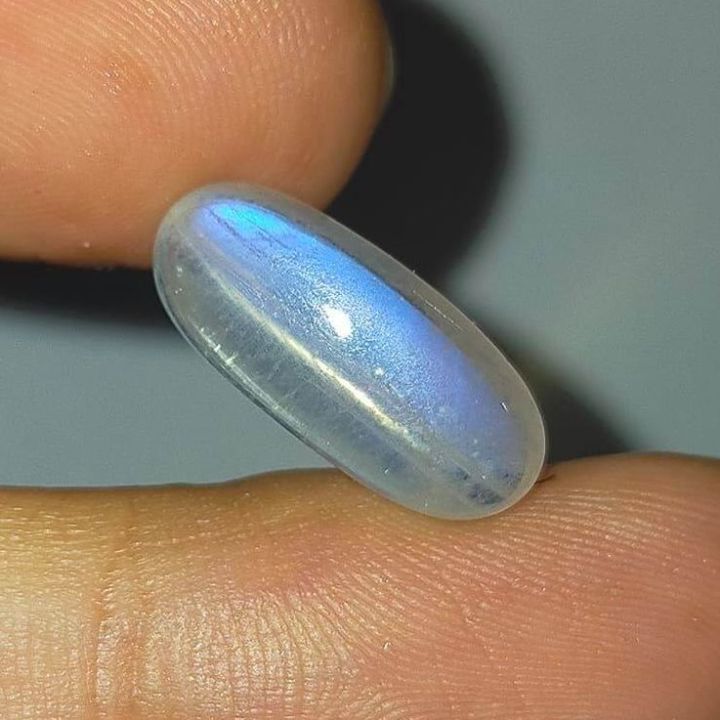 พลอย-มูนสโตน-มุกดาหาร-เหลือบ-ฟ้า-น้ำเงิน-ธรรมชาติ-แท้-natural-blue-flash-moonstone-หนัก-5-92-กะรัต