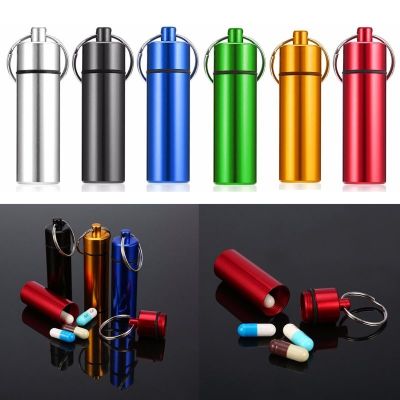 【CW】 Aluminum Tablet Storage Keychian Medicine Bottle Holder for Traveling