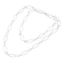 2PCs Chain Necklaces Findings Oval Circle 1M long(39.4")