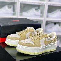 2023 Original Wmns J 1 Elevate Low SE"Sand YellowBeige" Platform Shoes Casual Sneakers for Men Wome