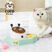 coco_petshop?ชามใส่อาหารสัตว์เลี้ยง ลายเทศกาลคริสมาส? ชามอาหารแมว ชามอาหารหมา 2IN1พร้อมช่องใส่ขวดน้ำไหลอัตโนมัติ