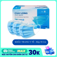 Khẩu trang y tế cao cấp 4 lớp kháng khuẩn hãng Cửu Long  Hộp 50 cái