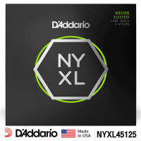 DAddario® NYXL45125 สายกีตาร์เบส สายเบส 5 สาย วัสดุเหล็กกล้าคาร์บอน ซีรีย์ NYXL ของแท้ 100% (Light Top / Medium Bottom 5-String, 45 - 125) ** Made in USA **