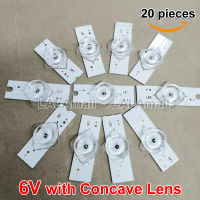 20pcs 3V / 6V SMD Lamp Beads with Concave Lens Optical Lens Cold White Backlight Lamps Strips LED Board for 32-65 inch LED TV Backlight Repair