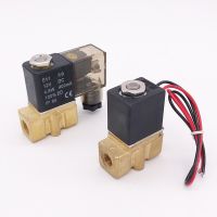 2 way Pneumatic Brass micro solenoid valve 2P025-06/08 1/8" 1/4" BSP 12V DC wire lead LED type electric control water valve Valves