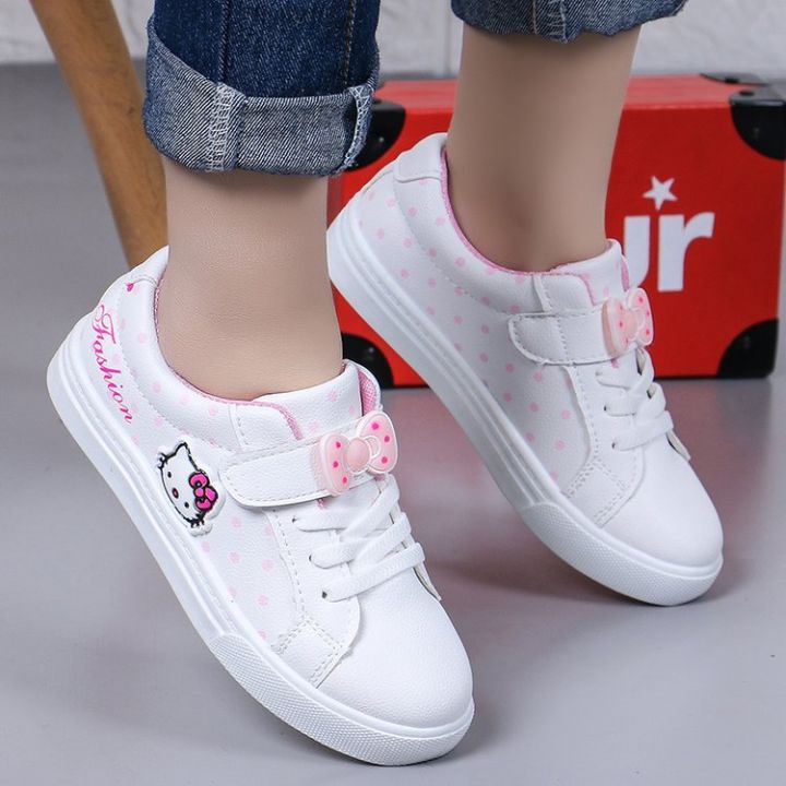 Giày thể thao in hoạt hình Hello Kitty cho bé gái giày vải đế cao su chống  trơn trượt phong cách giản dị thích hợp mang hàng ngày - INTL 