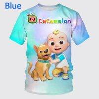 Summer New Fashion Cartoon Anime Cocomelon Kids 3D Printing Childrens Short-Sleeved T-Shirt Cartoon Boy and Girl