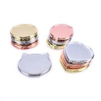 Foldable Stainless Steel Makeup Mirror Mini Round Makeup Vanity Mirror Portable Double-sided Mirror Pocket Cosmetic Mirror Mirrors