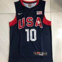 ขายเสื้อผ้าบาสเกตบอลสูง NBA Mens Dream 8 USA Basketball Team 10 Kobe Bryant Swingman Navy Blue Jersey OES7