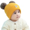 Baby beanie hat baby knitting beanie adorable winter baby knitted hat with - ảnh sản phẩm 2