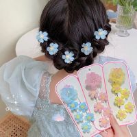 Childrens Hair Clip Braided Hair Small Flower Hair Buttons Hairpin Girl Cute Headdress Girl Mini Hair Claw Hair Accessories