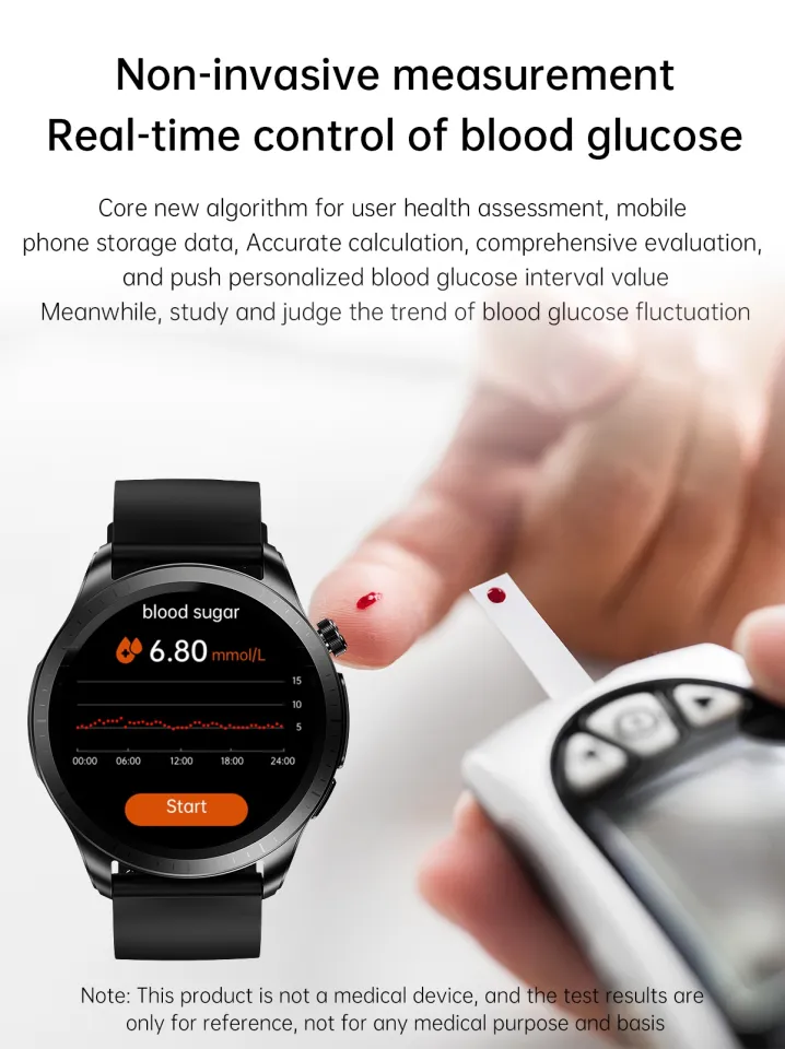 2023 Glucometer Smart Watch - Non-Invasive Blood Sugar & Heart Rate Monitor  – Hi Tech