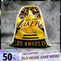 【ESS】กระเป๋าเป้บาสเก็ตบอล Lakers Warrior,กระเป๋าสะพายไหล่สองชั้นความจุขนาดใหญ่พร้อมถุงหูรูด