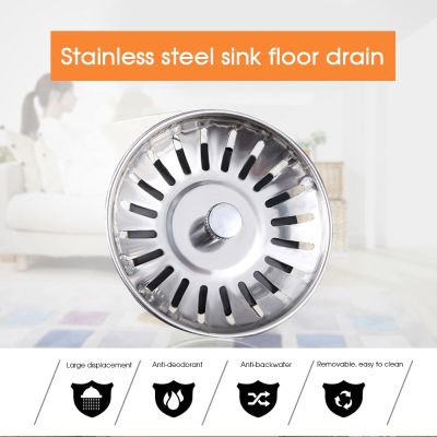 Stainless Steel Kitchen Sink Strainer Waste Drain Plug Bathroom Balcony Floor Hair Filter