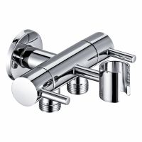 【YF】 Brass Diverter Valve One-in Two-out Water Angle Valves Separator Shower Head Adapter with Bracket for Bathroom Accessories